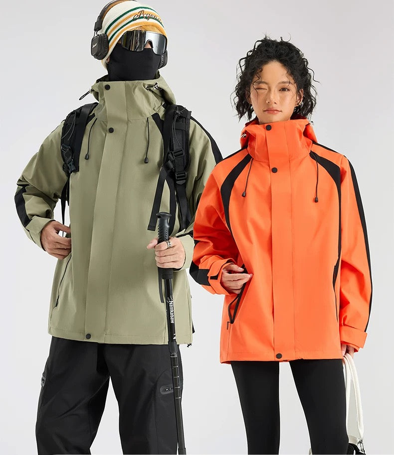 Men’s & Women’s 3-in-1 Outdoor Jacket – Waterproof Windproof Couple Shell Coat T0041