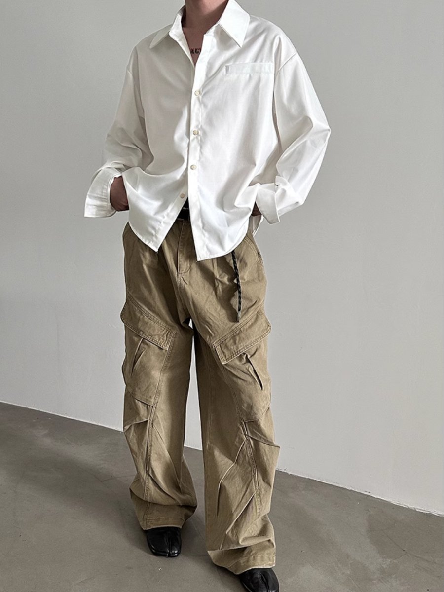 [GENESISBOY] short long-sleeved shirt J0118