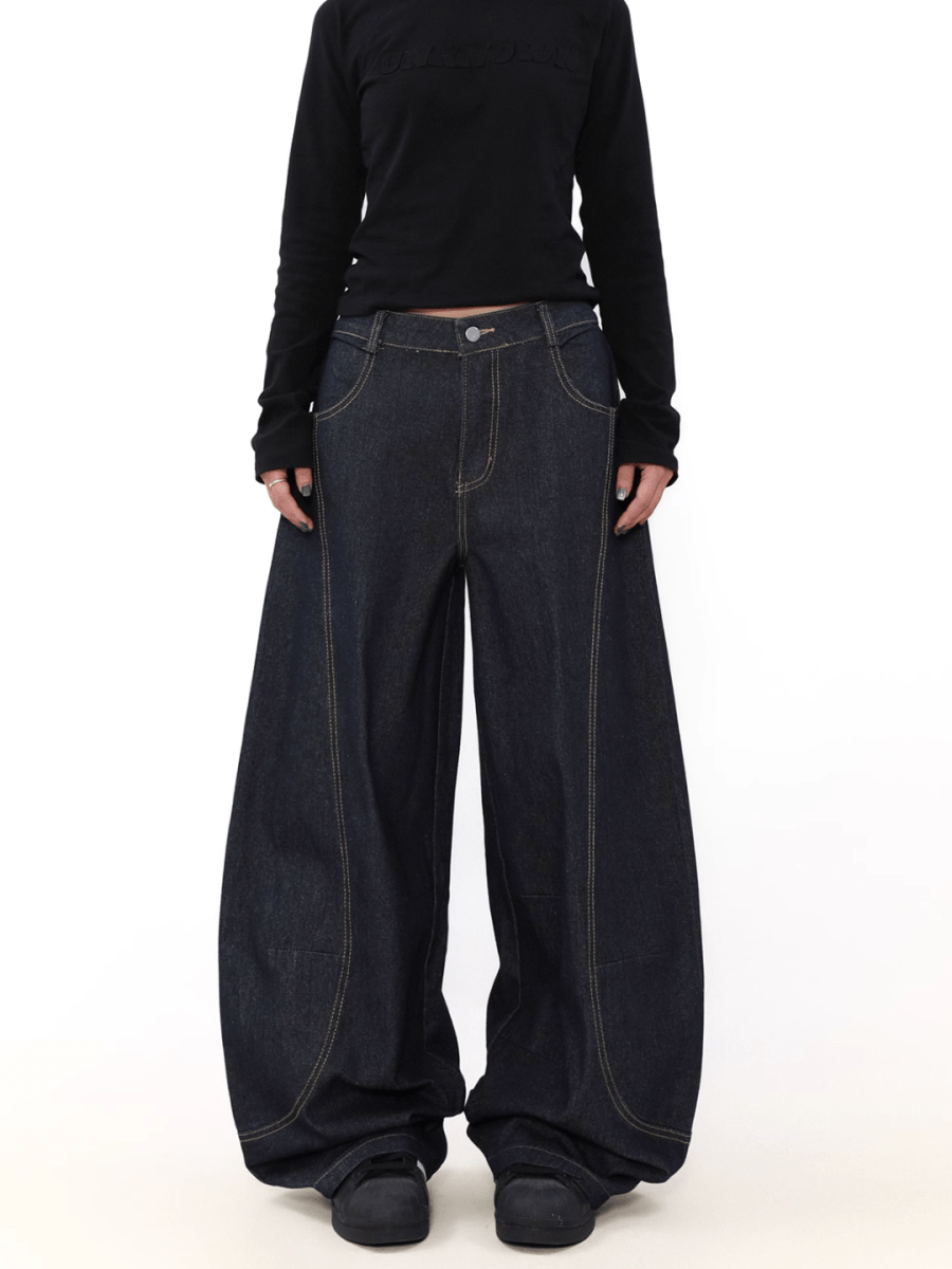 wide leg straight jeans B0123