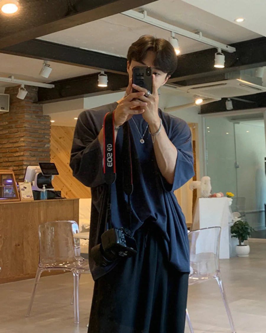 [MRCYC] COTTON LOOSE ROUND NECK HALF-SLEEVED T-SHIRT J0092