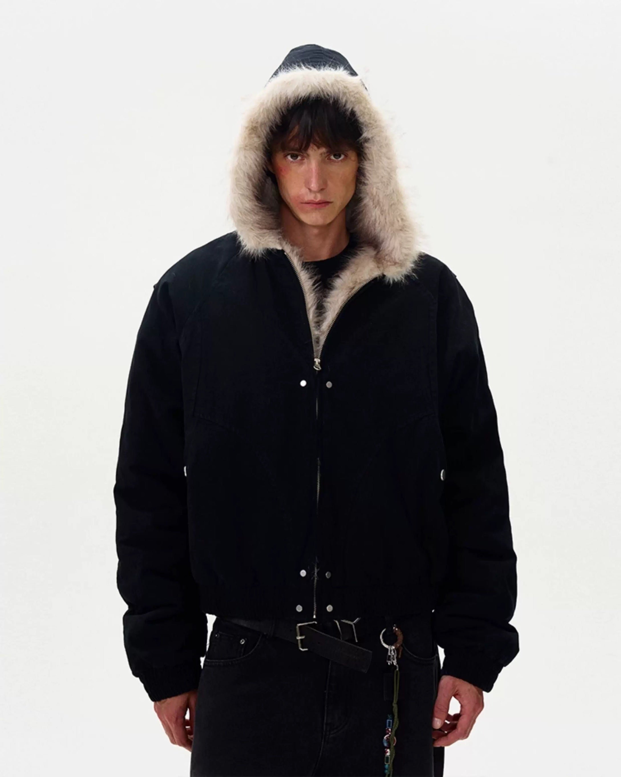 American Vintage Deconstructed Fleece-Lined Jacket – Retro Streetwear Outerwear T0227