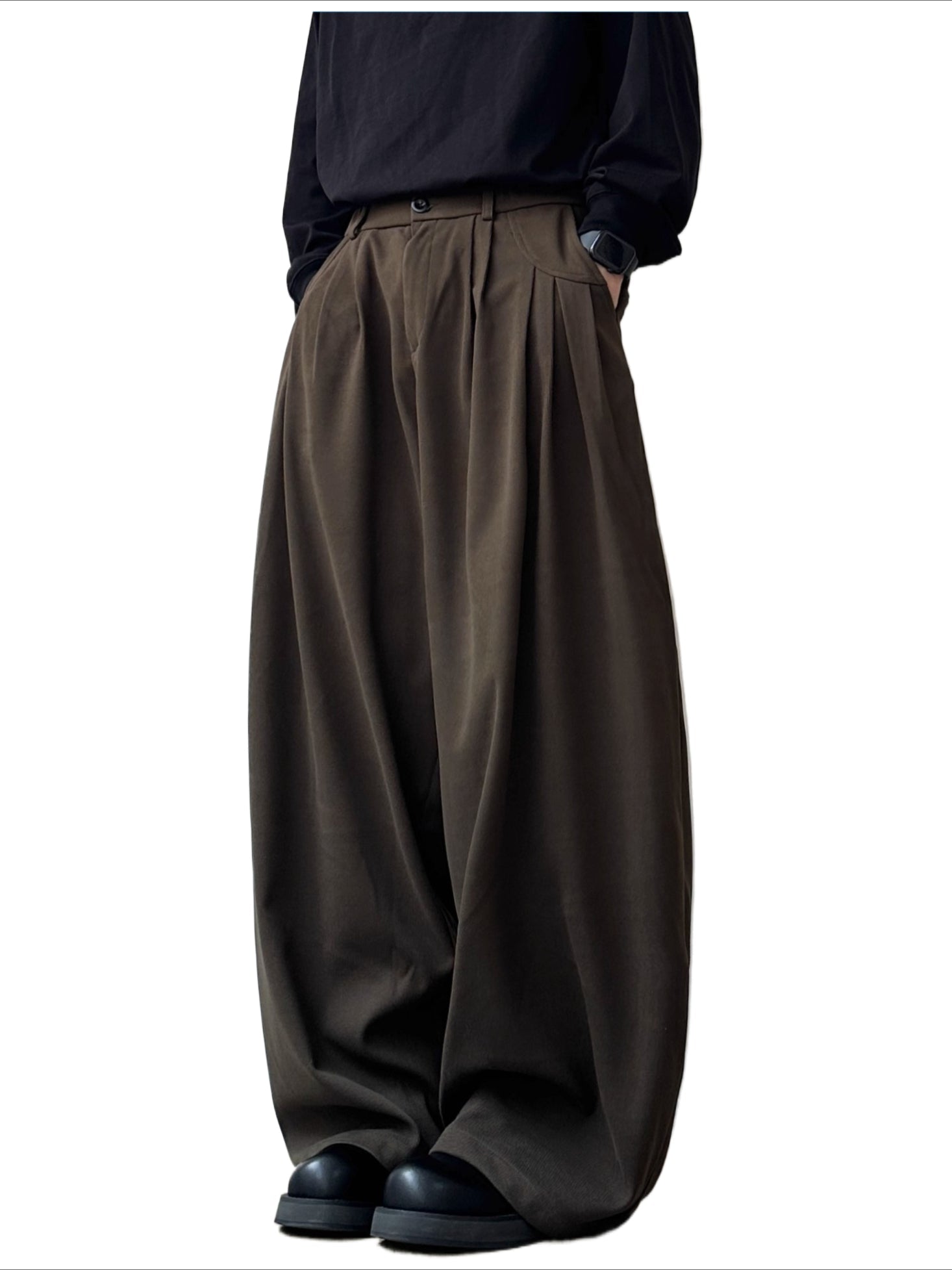 Retro pendant loose wide-leg casual pants scimitar pants B0318