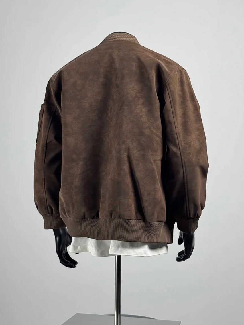 [TANCCHUI] LOOSE STAND-COLLAR MOTO JACKET T0188