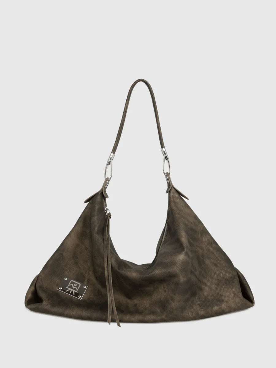 [LUCKYSTUDIO]LARGE SOFT LEATHER SHOULDER CROSSBODY BAG A0038