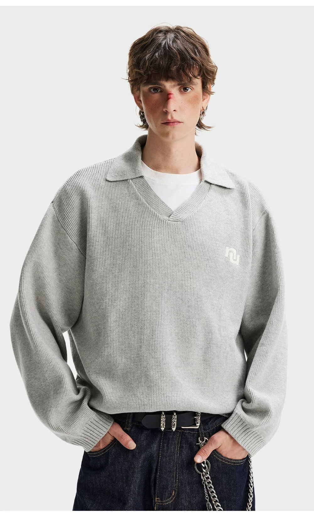 Men’s American Streetwear Loose Knit Sweater S0004