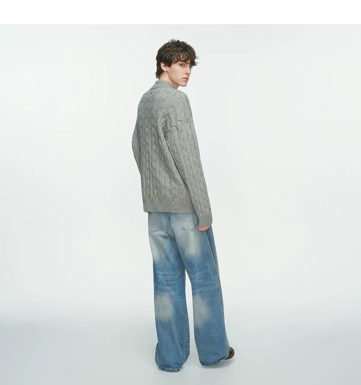 Men’s Old Money Half-Zip Cable Knit Sweater – Vintage Preppy Pullover Knitwear S0048