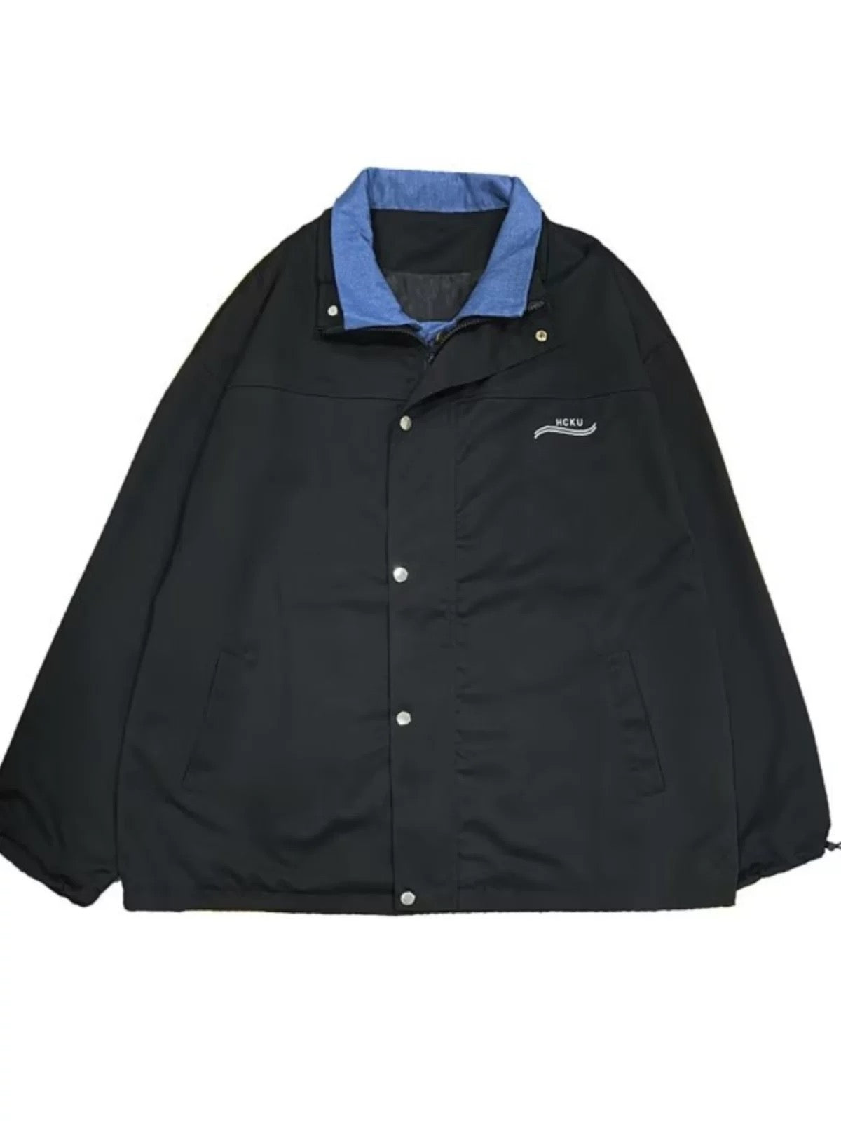 Heavyweight Streetwear Layered Jacket for Men – Loose Fit Casual Fall Outerwear T0076