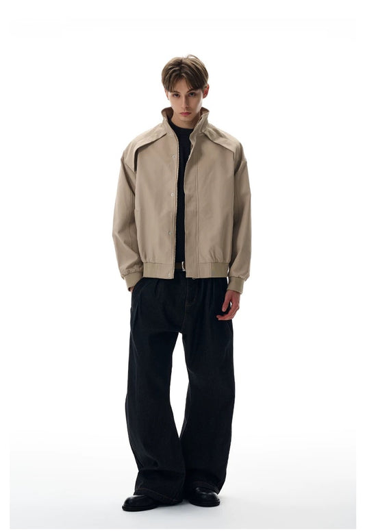 Men’s Clean-Fit Deconstructed Jacket – American Retro Oversized Street Outerwear T0139