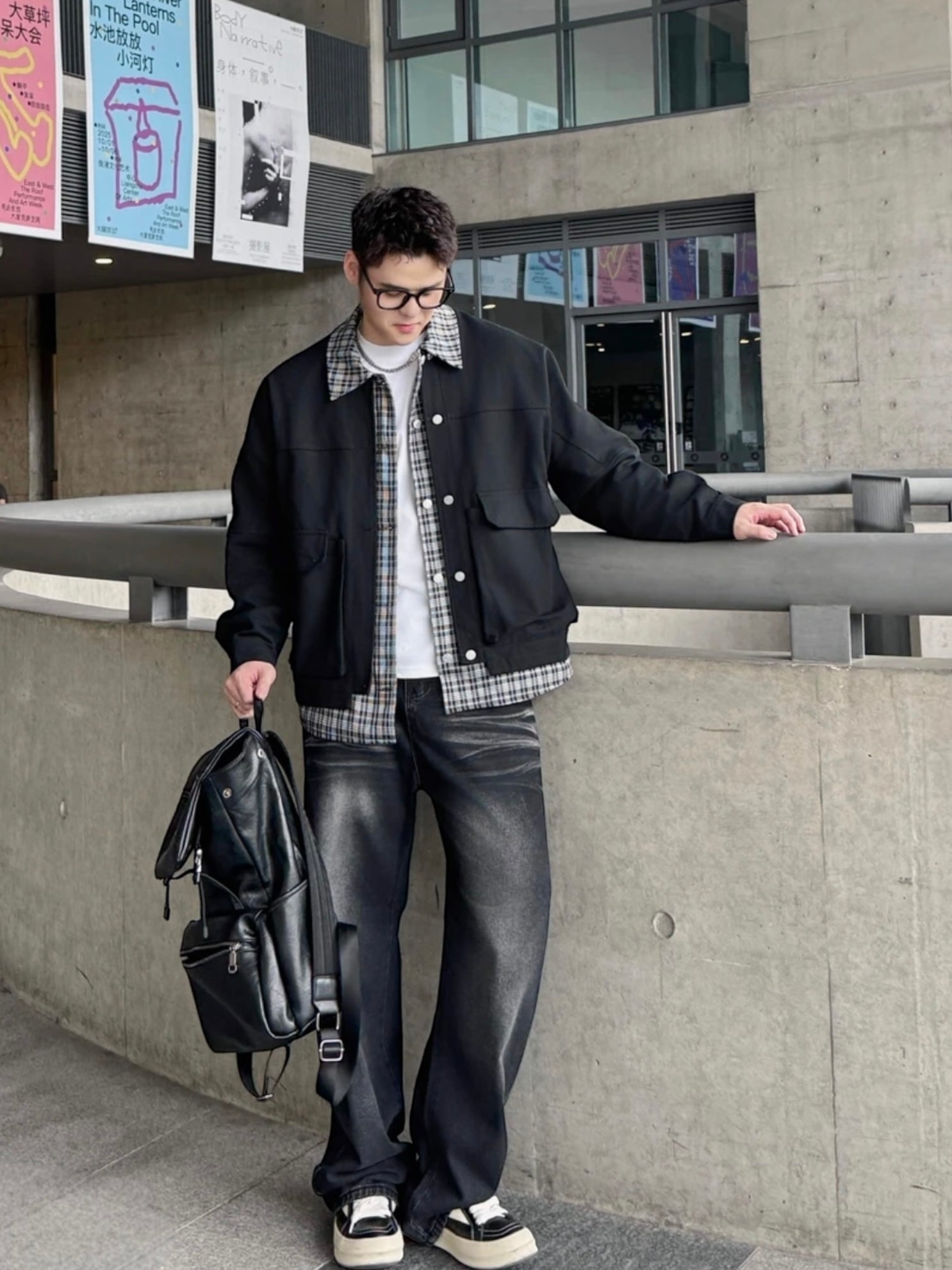 WASHED DRAPE STRAIGHT JEANS B0185