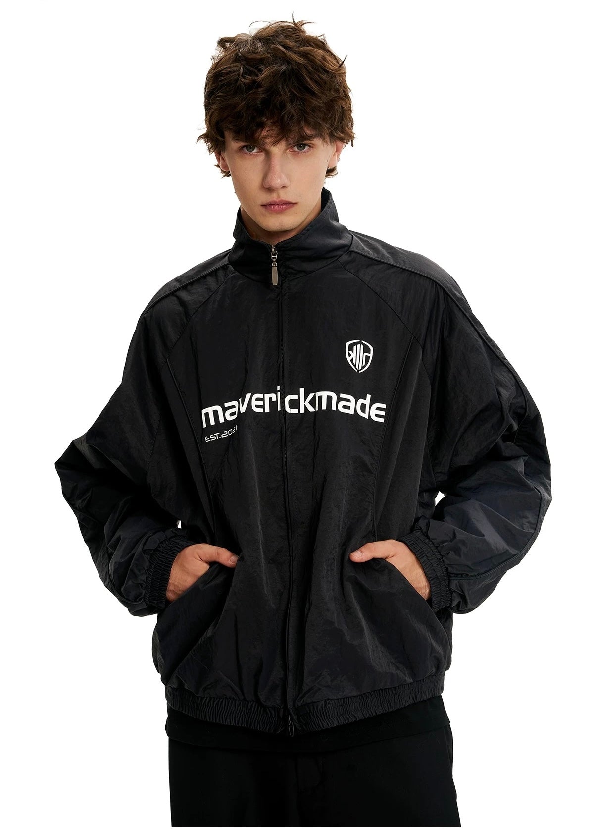 American Letter Print Jacket – Vintage Streetwear Varsity Zip Jacket T0026