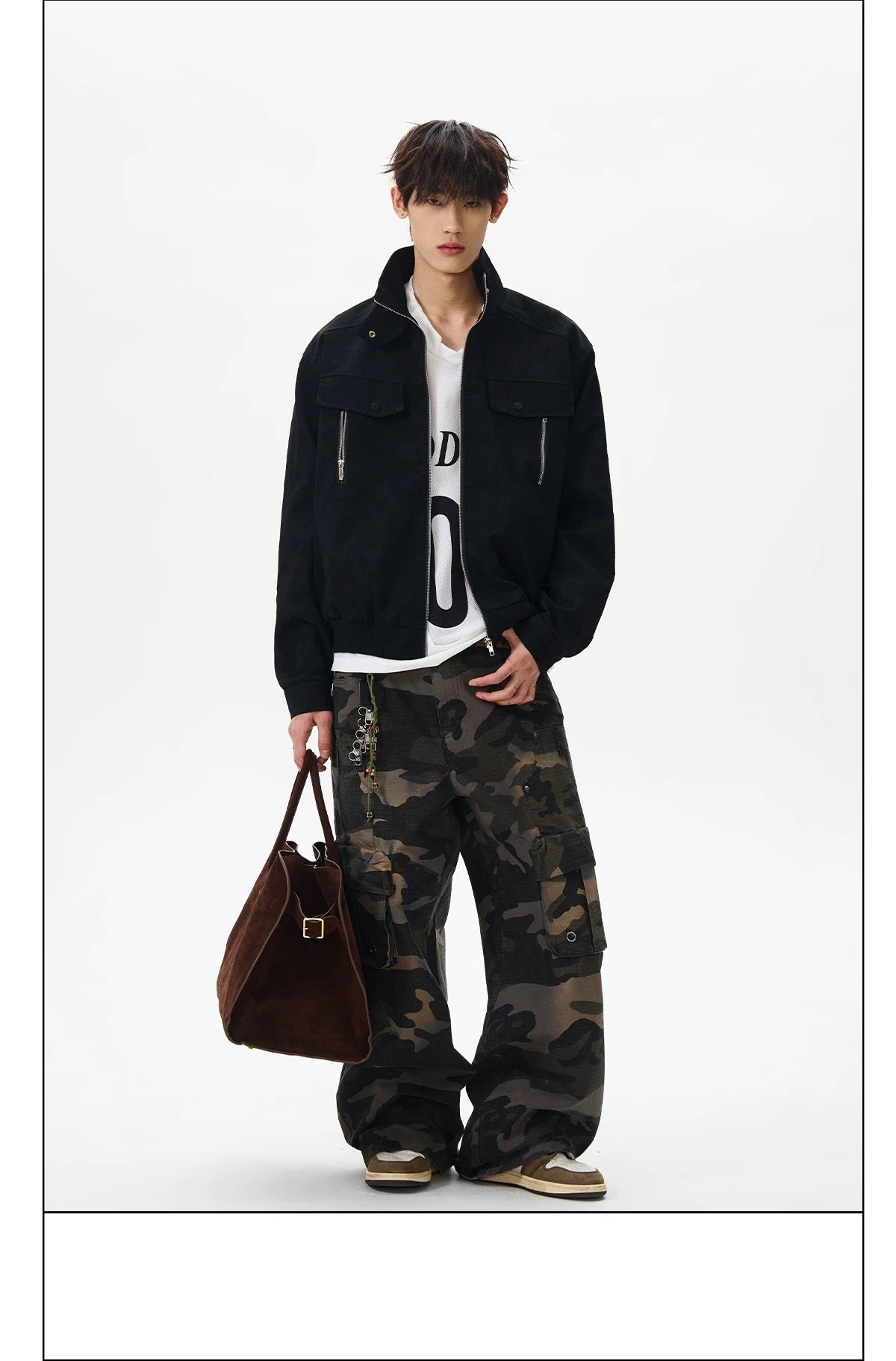 Men’s Stand-Collar American Streetwear Jacket T0015