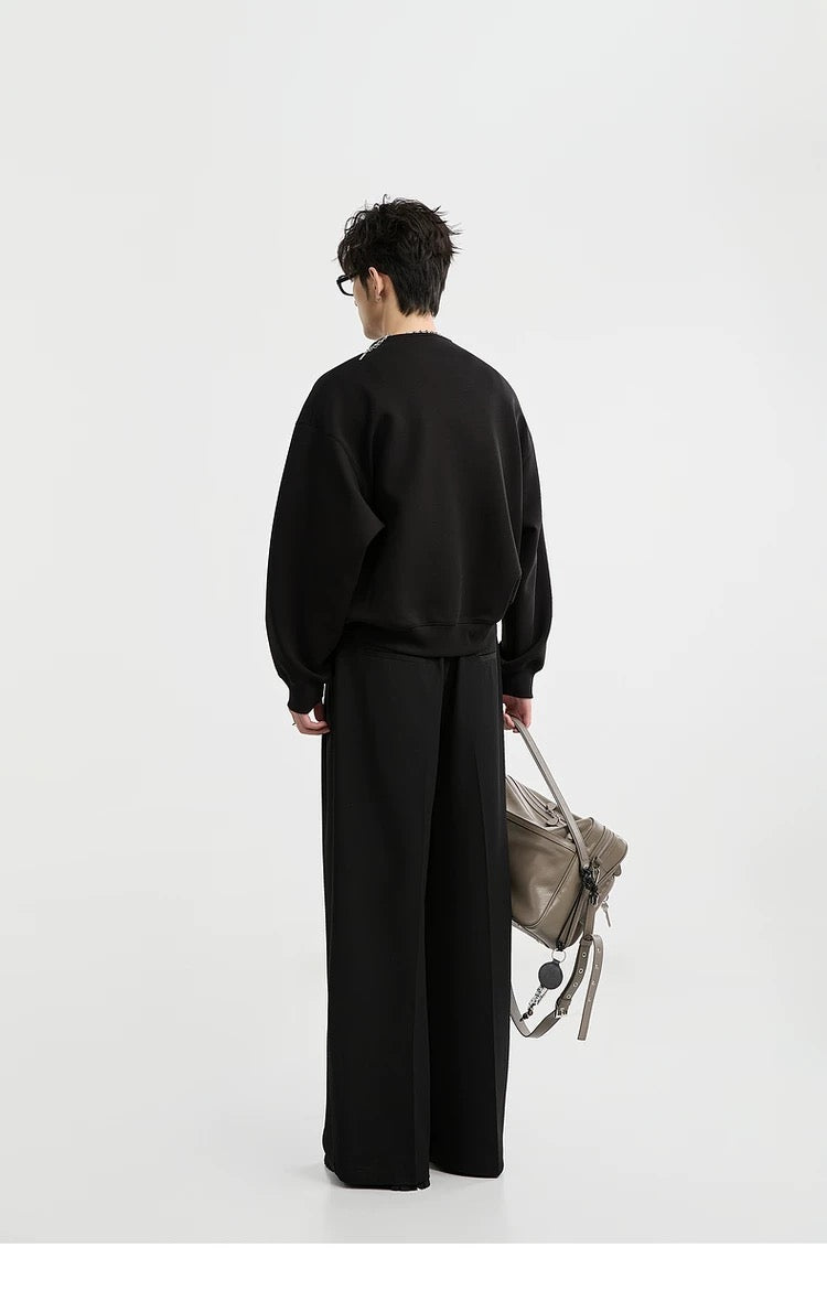 Sudadera de manga larga antiarrugas para hombre con diseño de media cremallera - Jersey holgado T0051