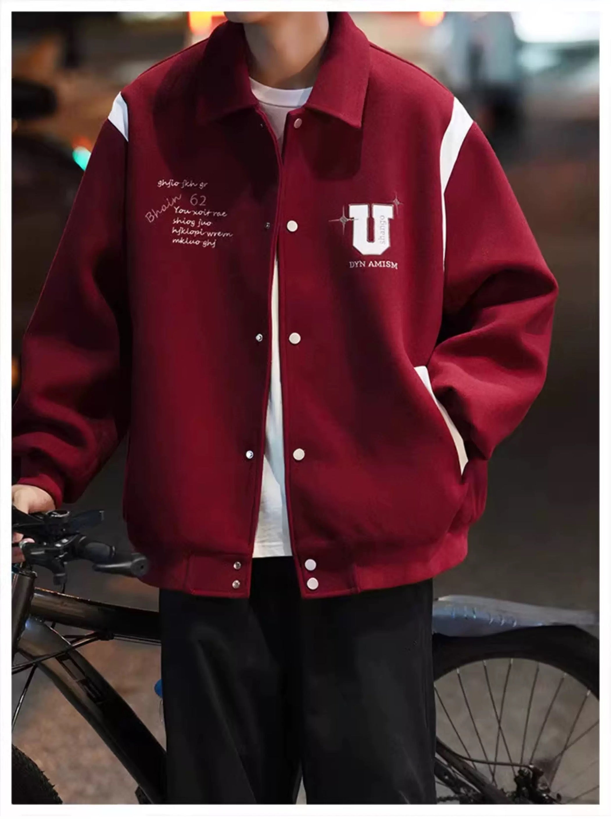 Chaqueta corta de lana – Prenda de abrigo vintage estilo urbano americano T0024