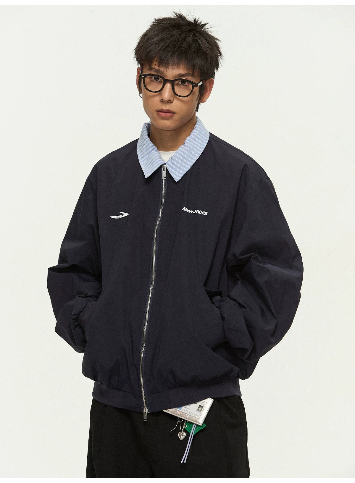 Chaqueta de béisbol vintage bordada con capas para hombre – Chaqueta bomber estilo streetwear retro T0075