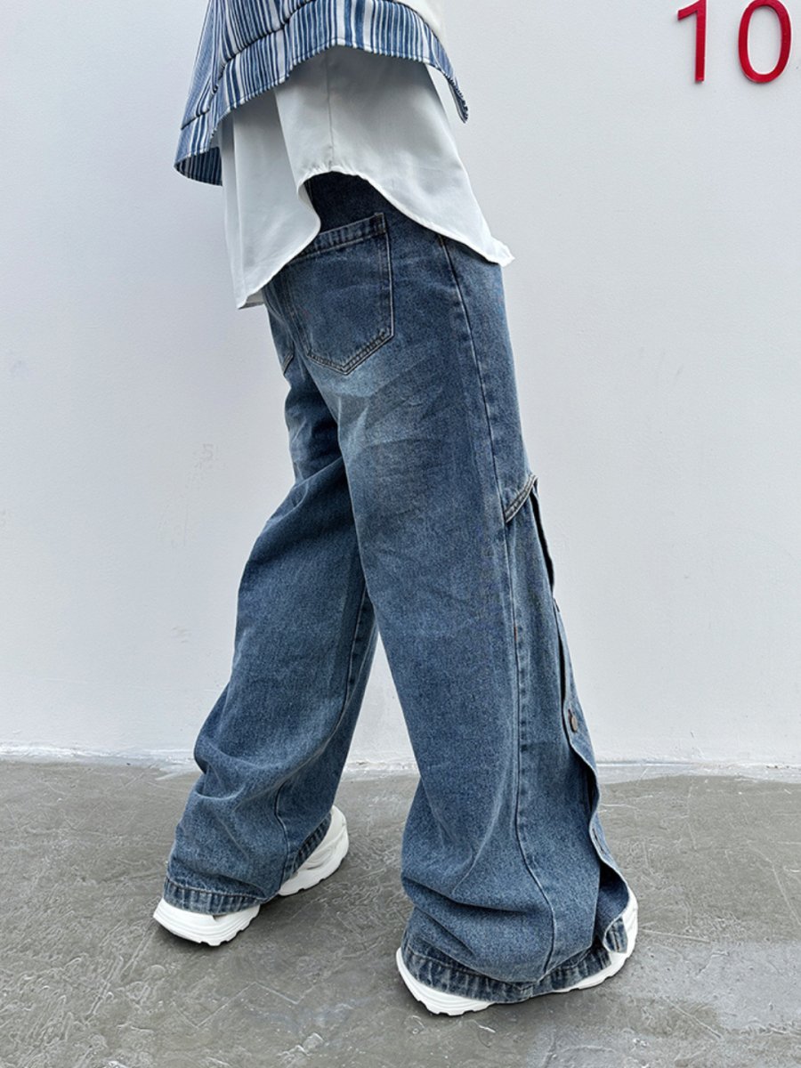 straight wide-leg jeansB0121