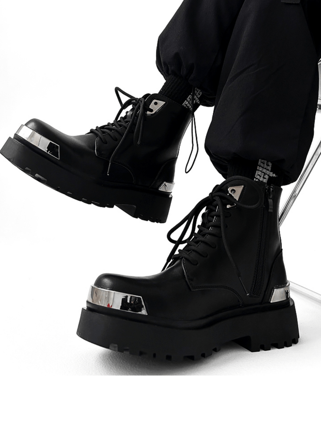 High-top Motorcycle Leather Work Boots S036