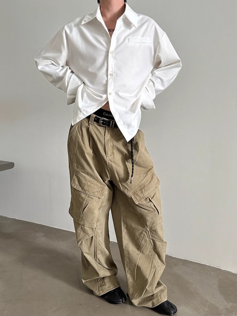 [GENESISBOY] short long-sleeved shirt J0118