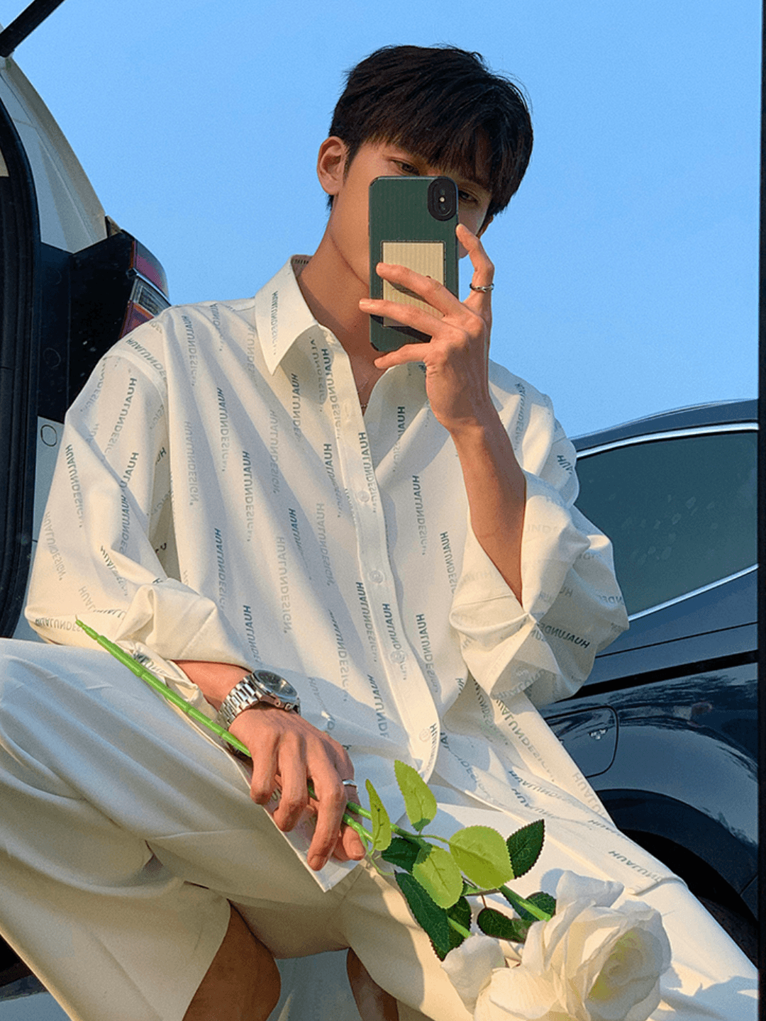 [HUALUN] Silk trend shirt J0110