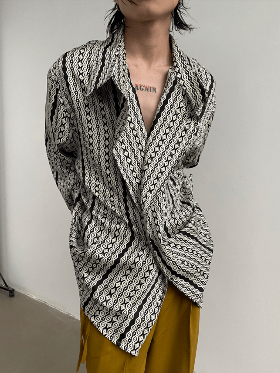 [GENESISBOY] silk drape loose shirt J0128