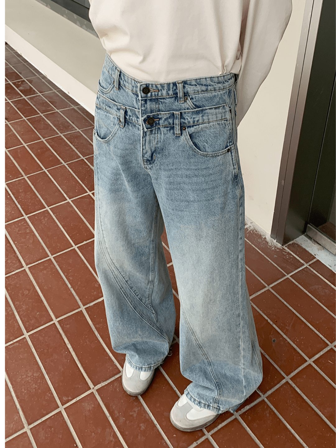 [ONELYC1NS] Double-waist Denim Pants B0131