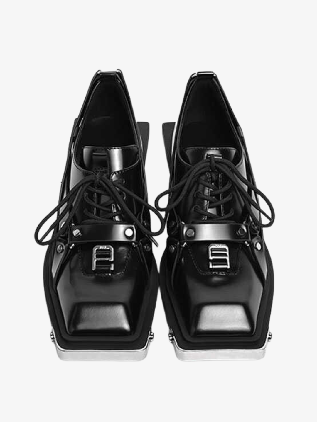 metal head decoration square shoes S046