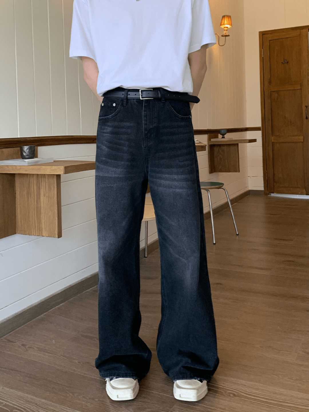 Whiskered Denim Pants B0143