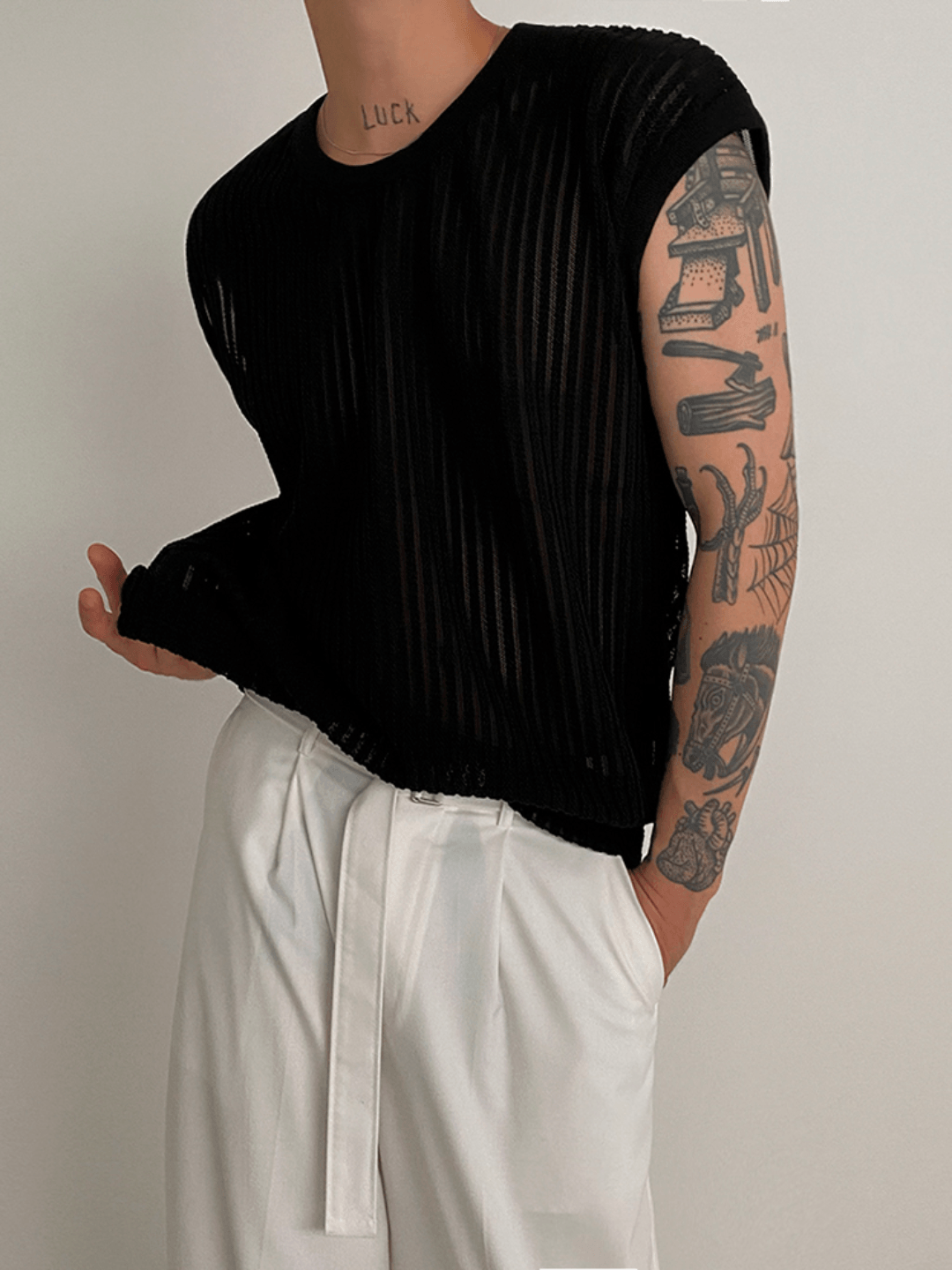 [MRCYC] Round Neck Sleeveless T-shirt J0104