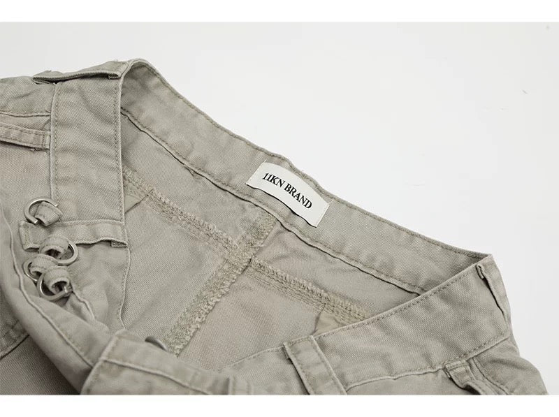 Men’s Vintage American Straight-Leg Cargo Pants – Retro Utility Streetwear Trousers B0045