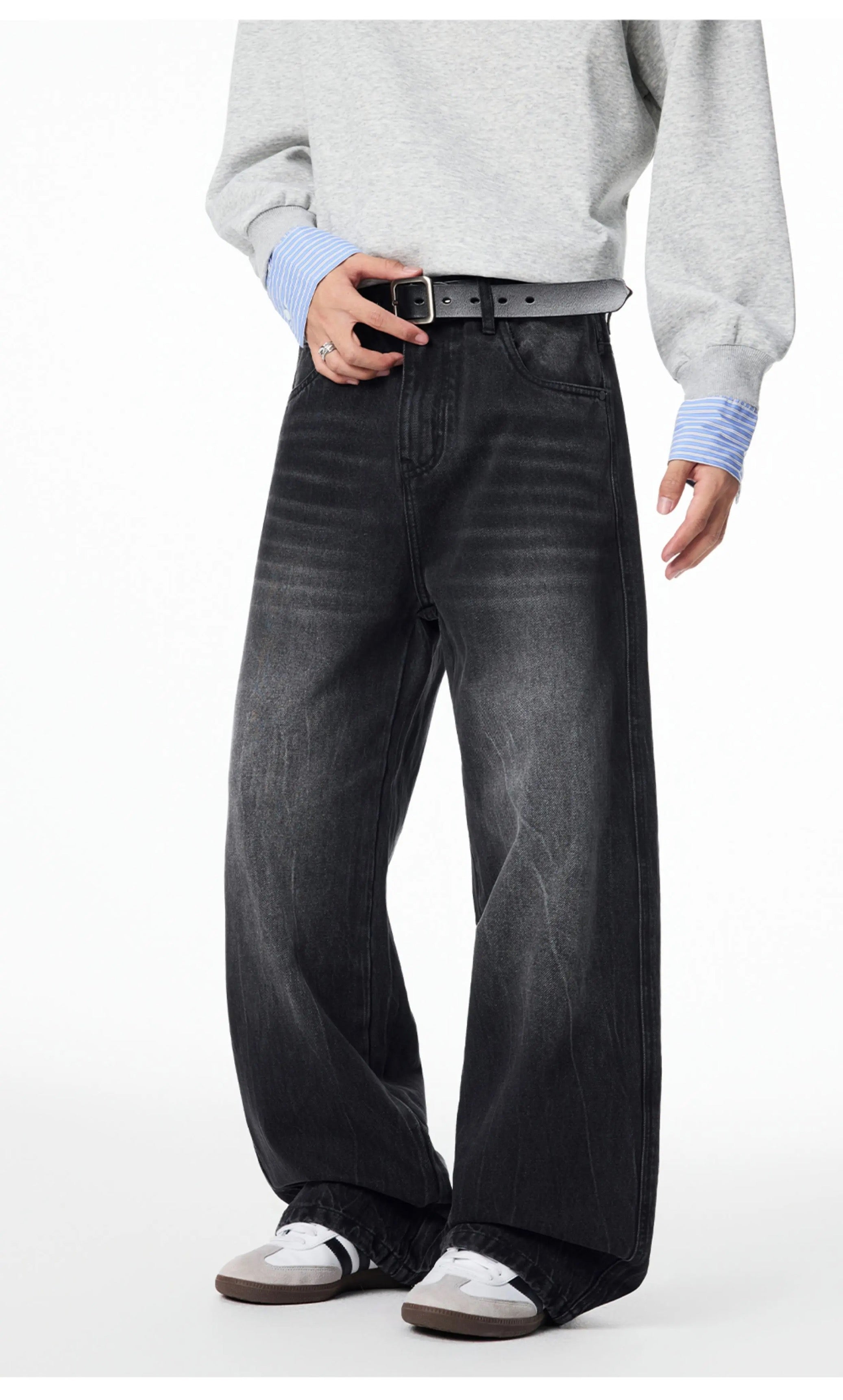 Men’s Vintage American Wide-Leg Denim Jeans B0013