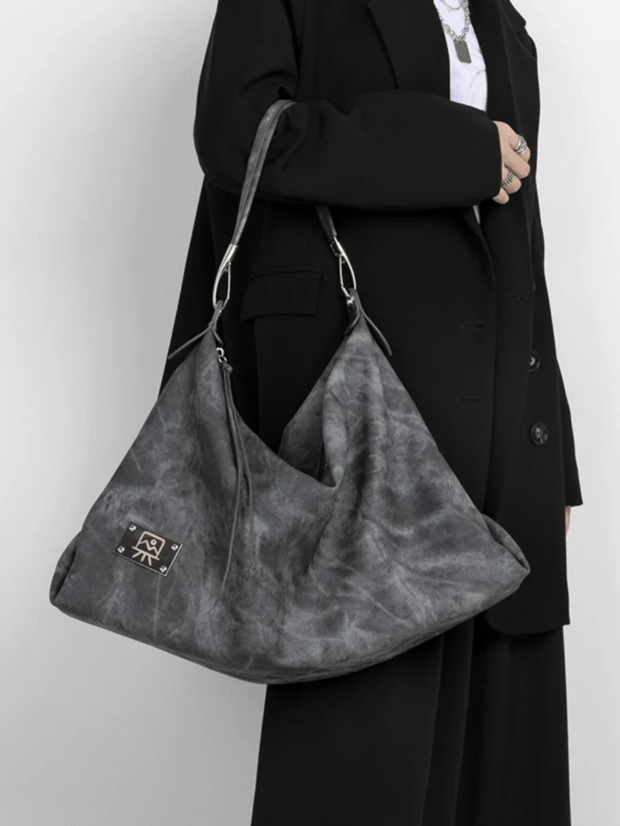 [LUCKYSTUDIO]LARGE SOFT LEATHER SHOULDER CROSSBODY BAG A0038