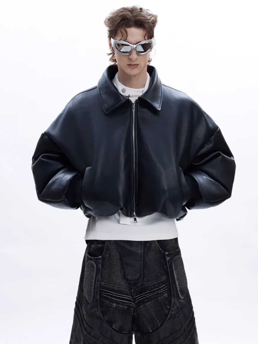 COTTON LEATHER JACKET T0090