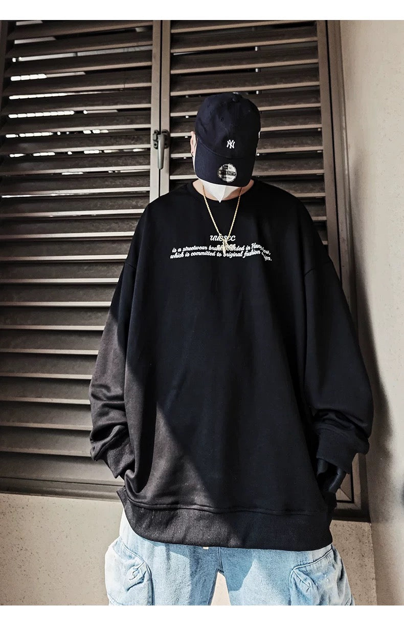 Sudadera holgada de anime para hombre, estilo streetwear, con cuello redondo y estampado gráfico, T0066