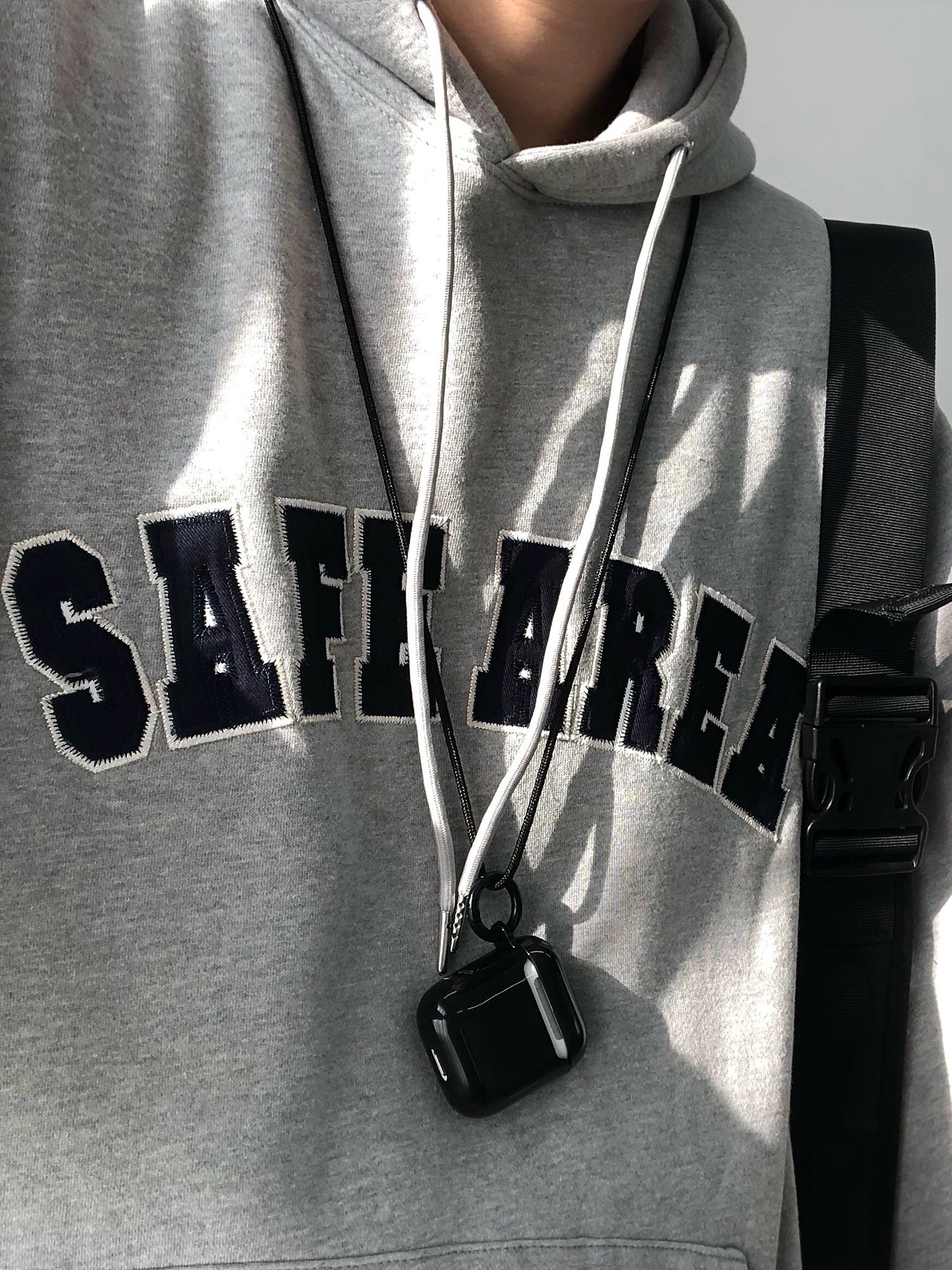 Embroidered Lettering Cityboy Hoodie, Thickened Gray Oversized Men's Sweatshirt for Autumn/Winter T0004