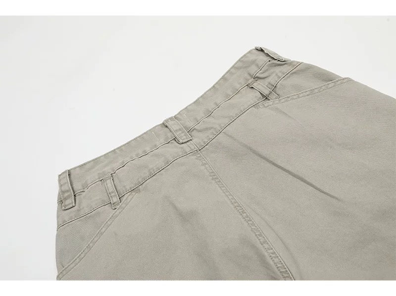 Men’s Vintage American Straight-Leg Cargo Pants – Retro Utility Streetwear Trousers B0045