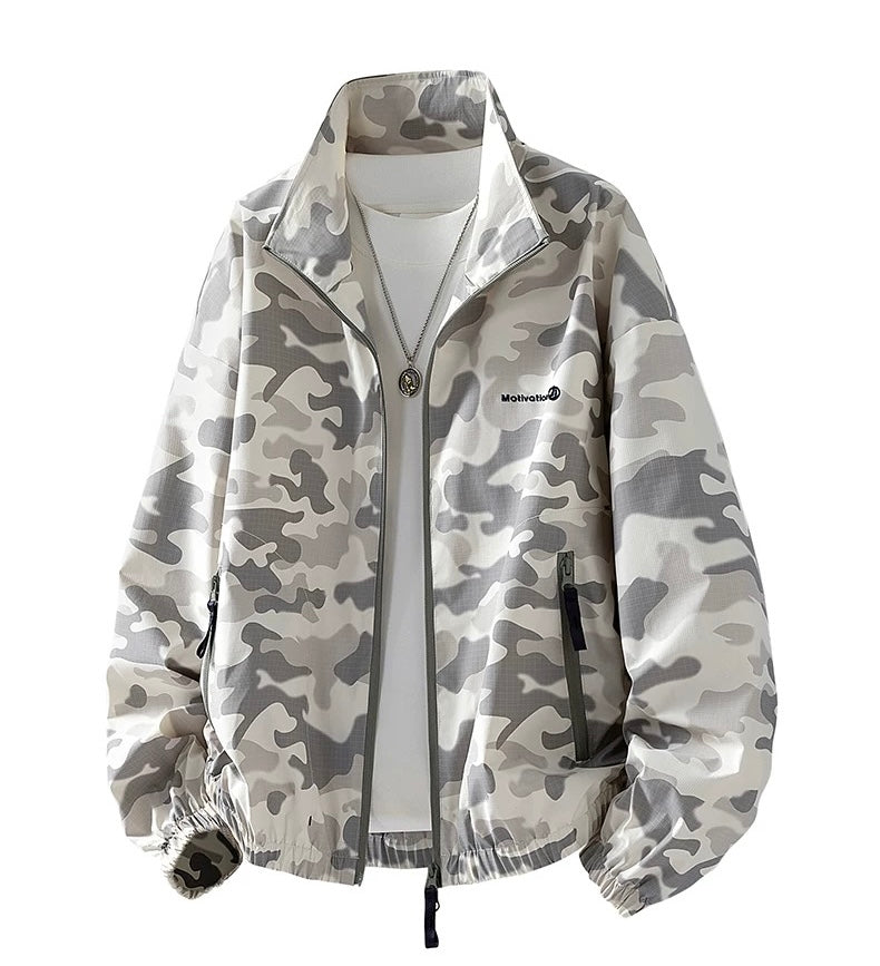 Men’s Japanese Minimalist Track Jacket – Casual Lightweight Streetwear Outerwear T0044