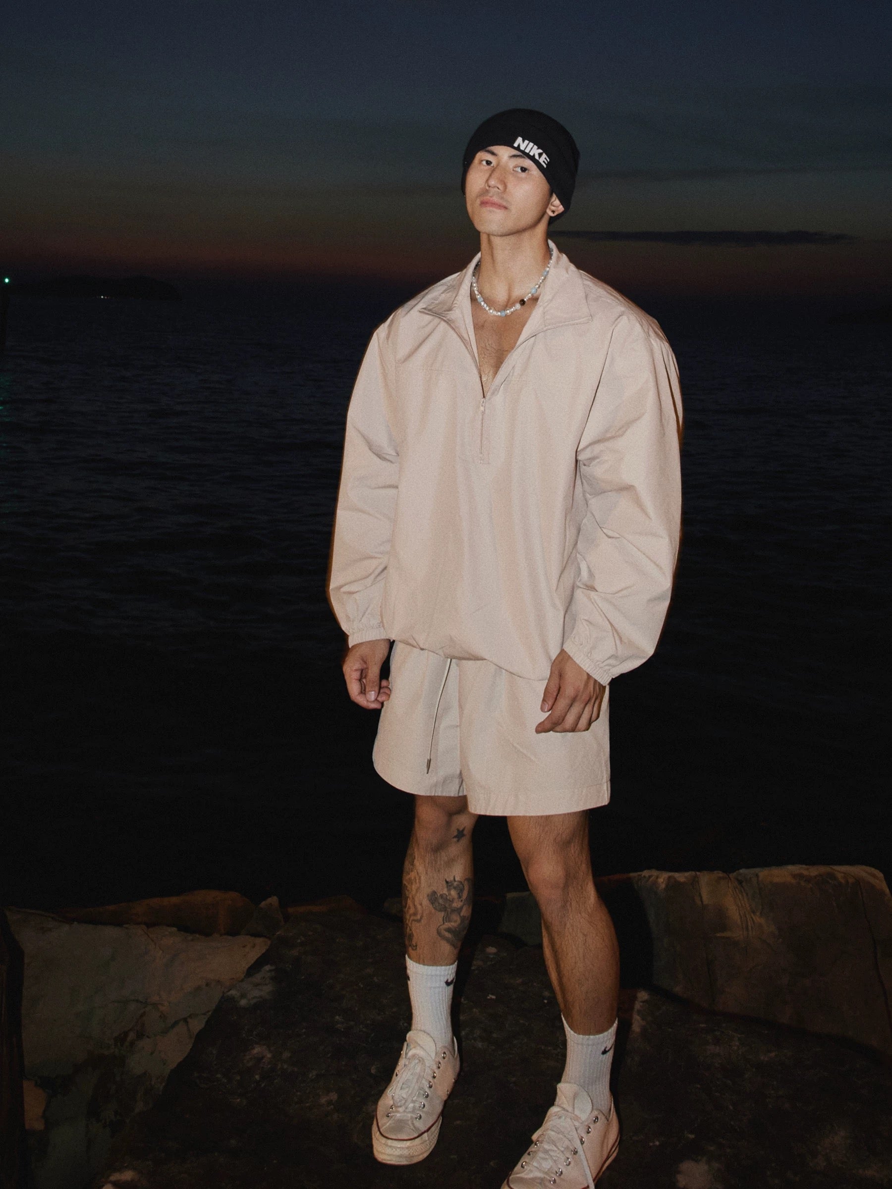 Men’s Retro Sport Lounge Set | Lightweight Fall Tracksuit with Loose Pullover & ShortsT0055