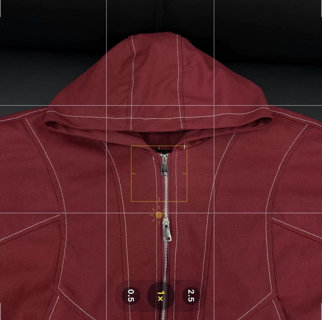 メンズ レッド コントラストステッチ フード付きジャケット - ストリートウェア ショート丈アウターコート T0050