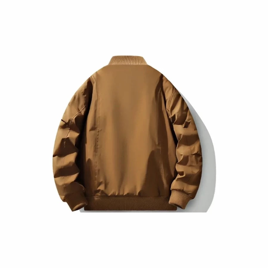 Men’s Short Padded Bomber Jacket – American Retro Street Winter Coat T0054