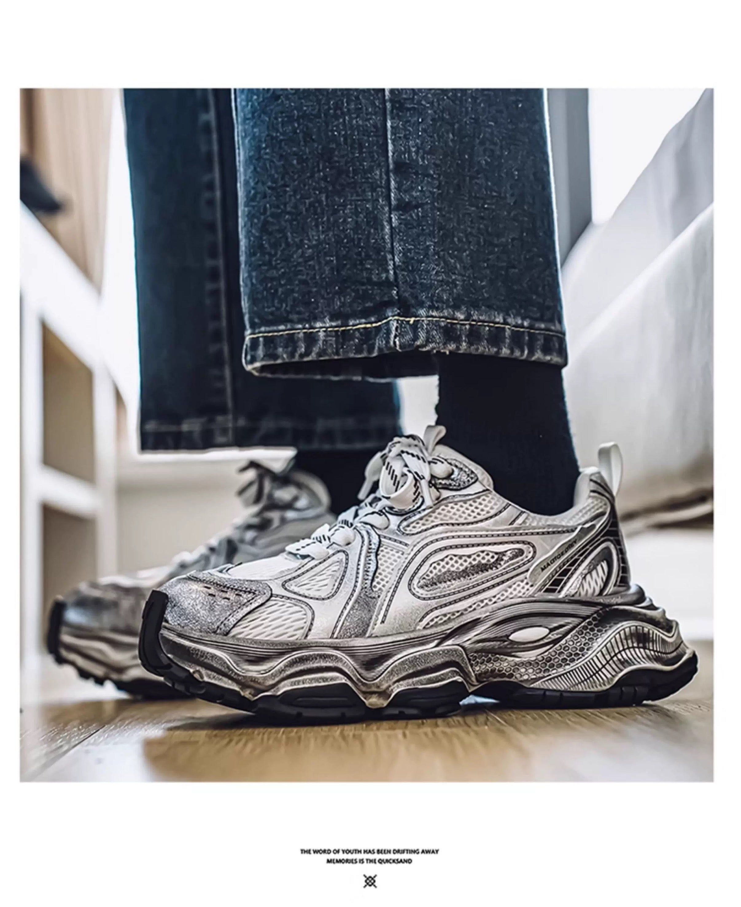 Zapatillas deportivas retro gruesas para hombre, zapatos casuales de moda para papá, zapatillas para correr de suela suave y modernas S0015