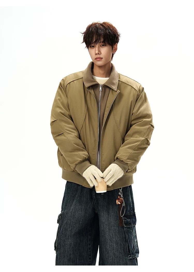 Men’s Designer Contrast Splice Lapel Jacket T0252