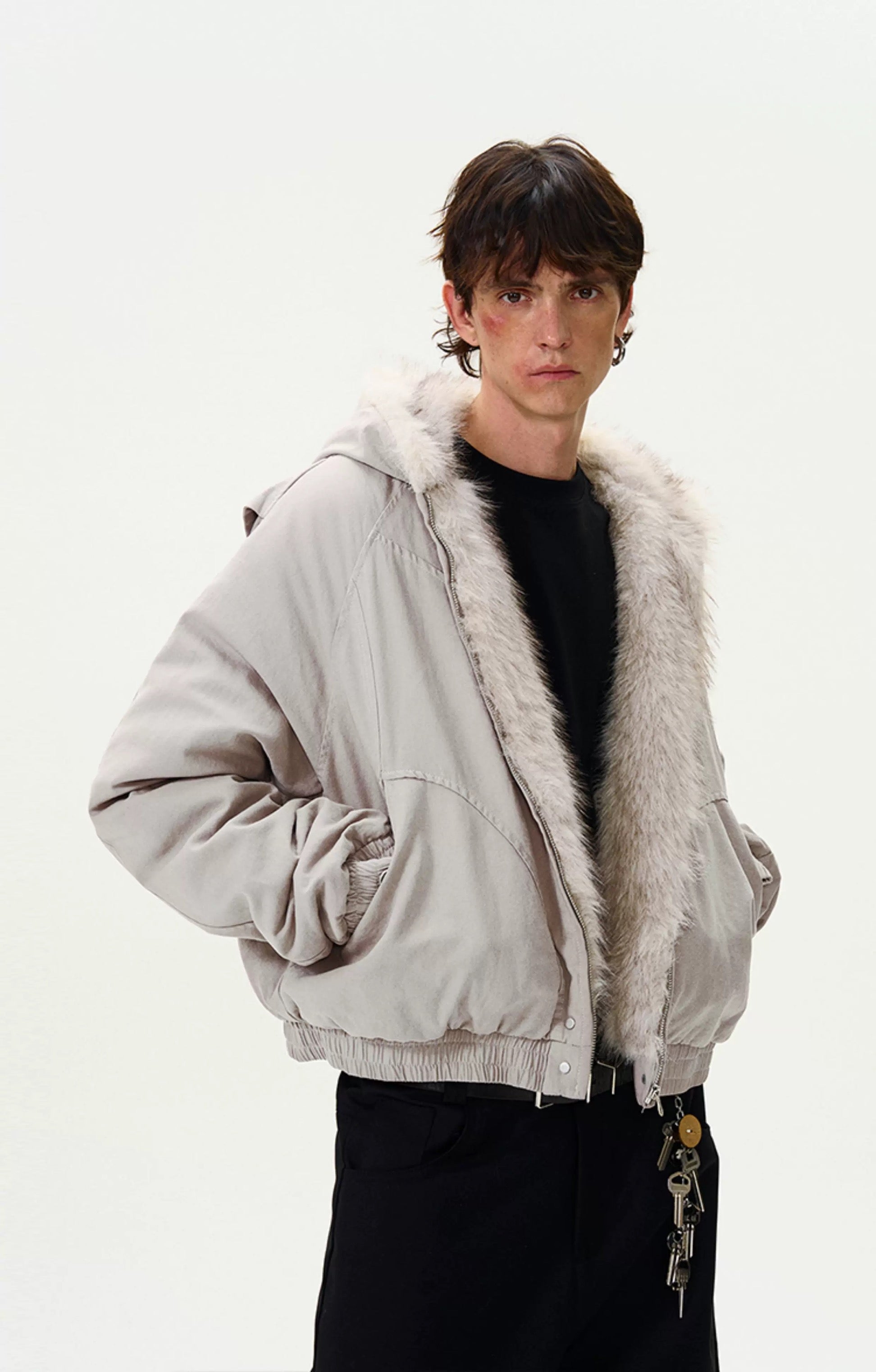 American Vintage Deconstructed Fleece-Lined Jacket – Retro Streetwear Outerwear T0227