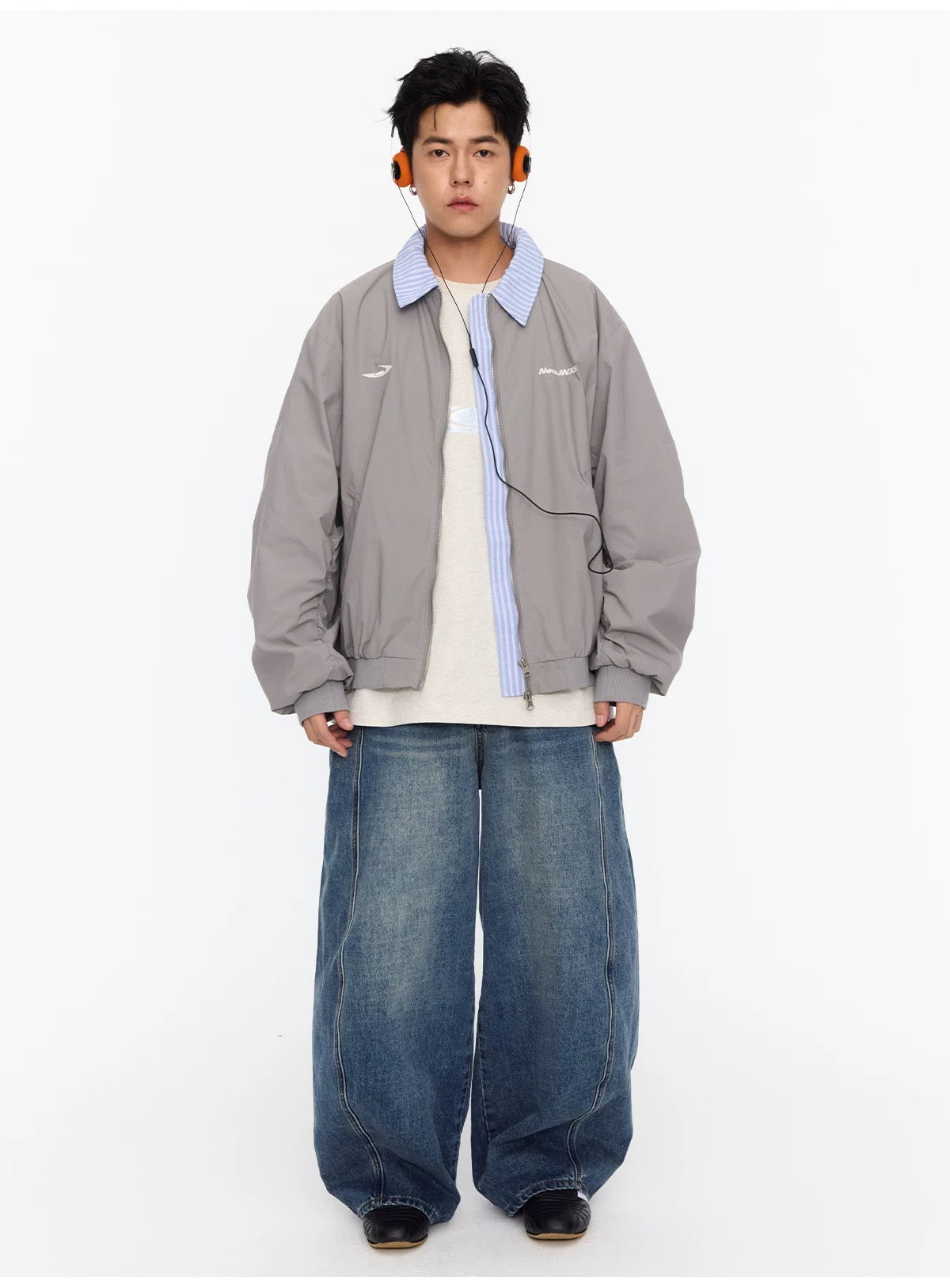 Chaqueta de béisbol vintage bordada con capas para hombre – Chaqueta bomber estilo streetwear retro T0075