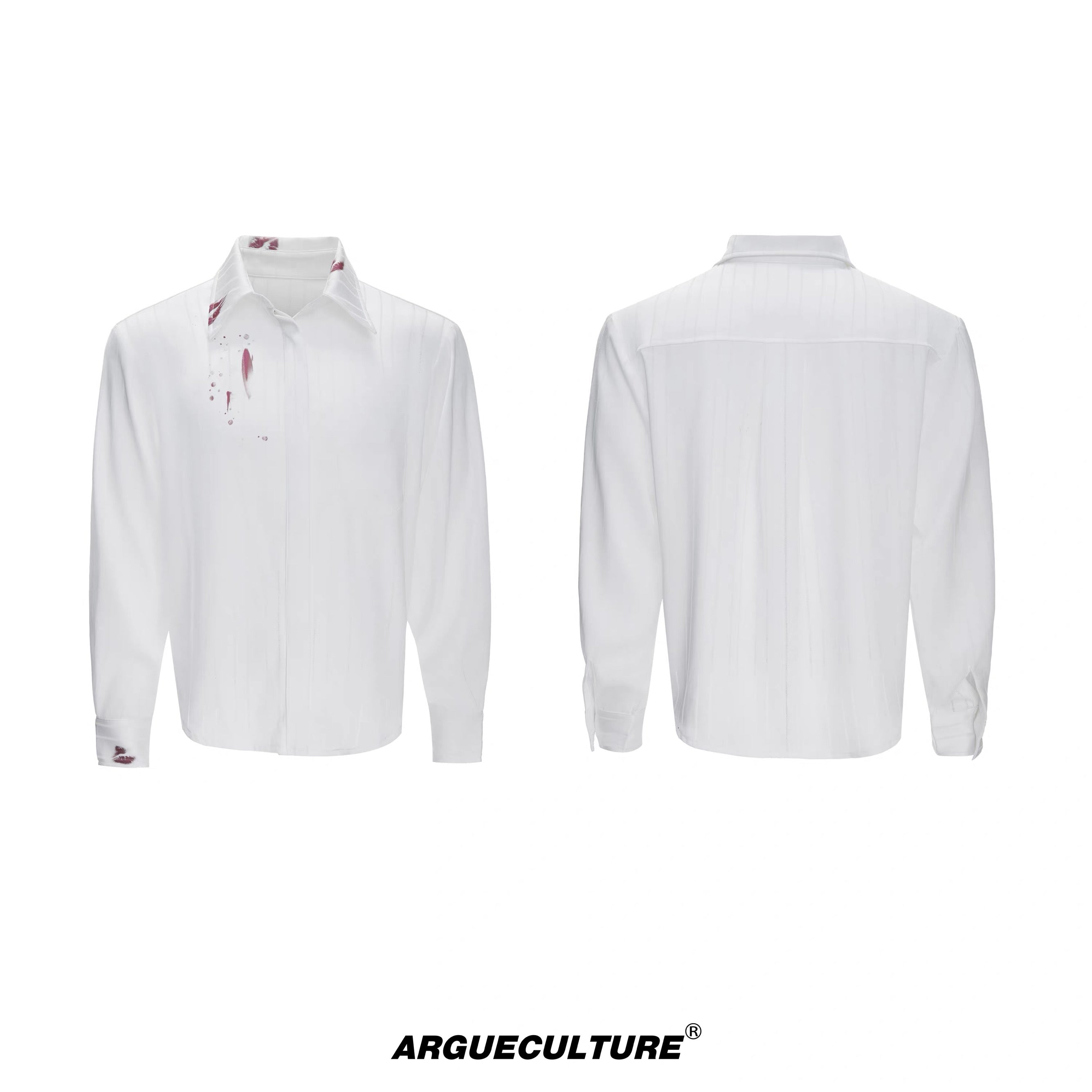 Hot Kiss Misty Realm Striped Satin Lipstick Print Shirt, Luxurious Textured Cardigan Top T0037