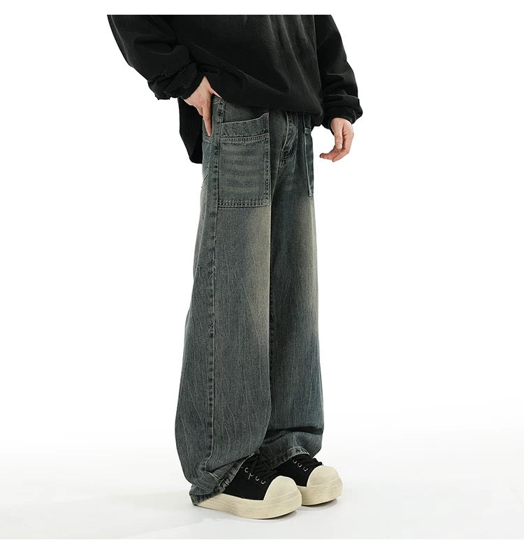 Vaqueros de calle americanos: pantalones holgados vintage B0039