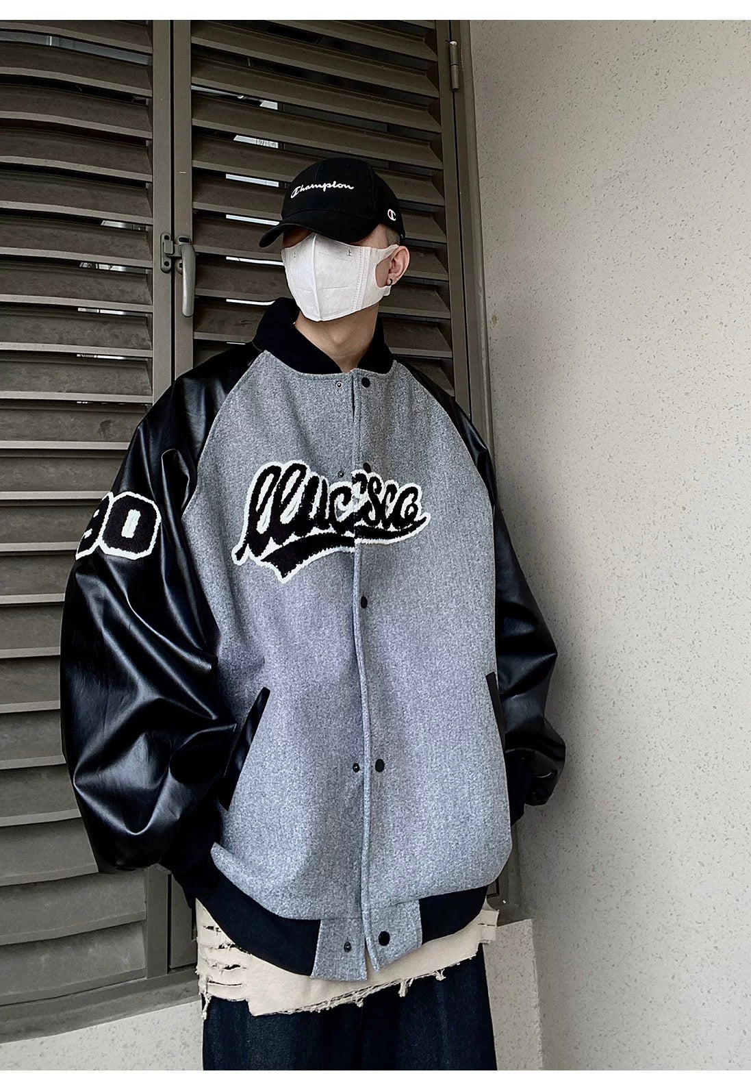 Men’s Hip Hop Varsity Jacket Streetwear Embroidered Baseball Bomber Retro Loose Fit Coat T0078