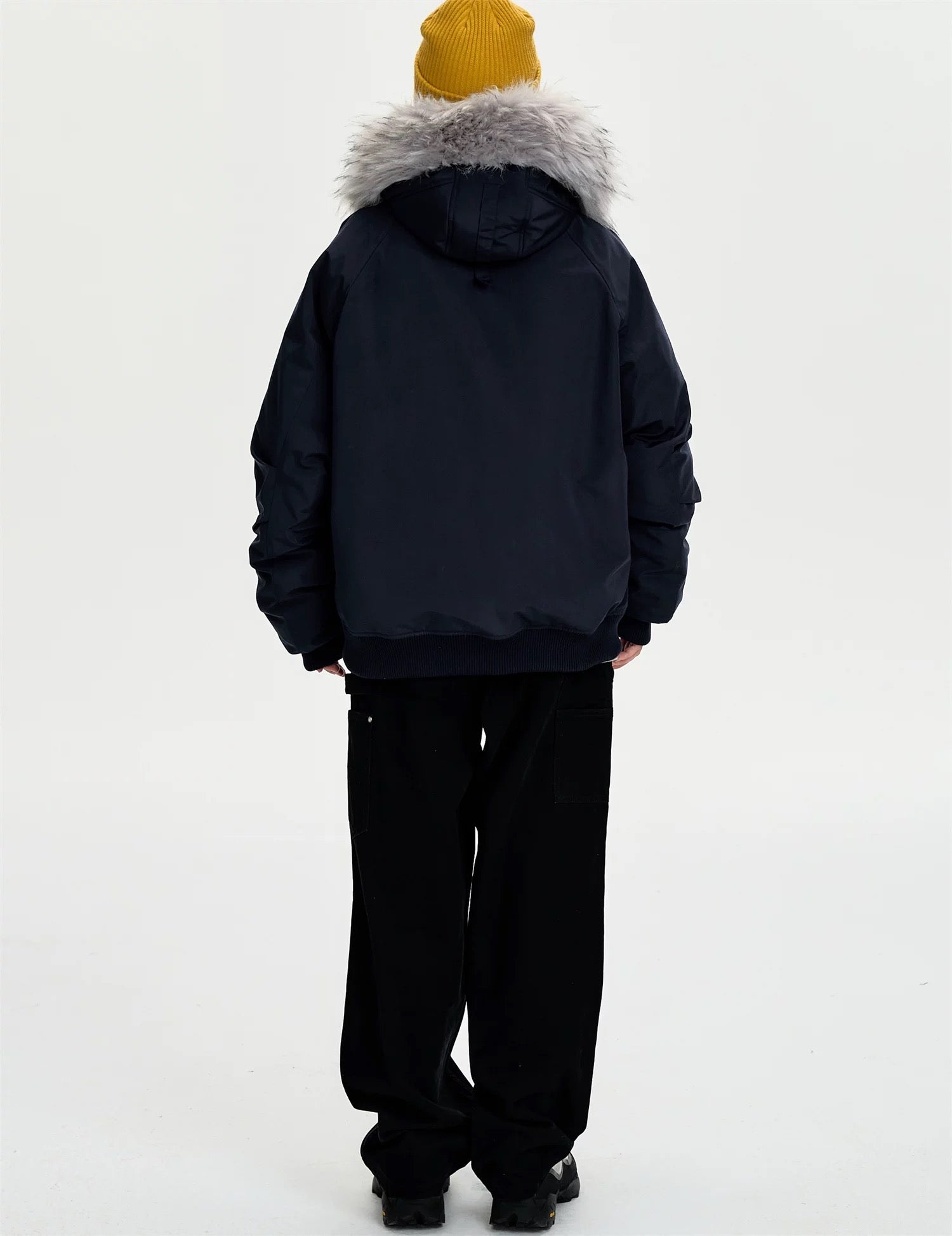 Detachable Fur Hooded Parka – Vintage American Winter Cotton Jacket T0030