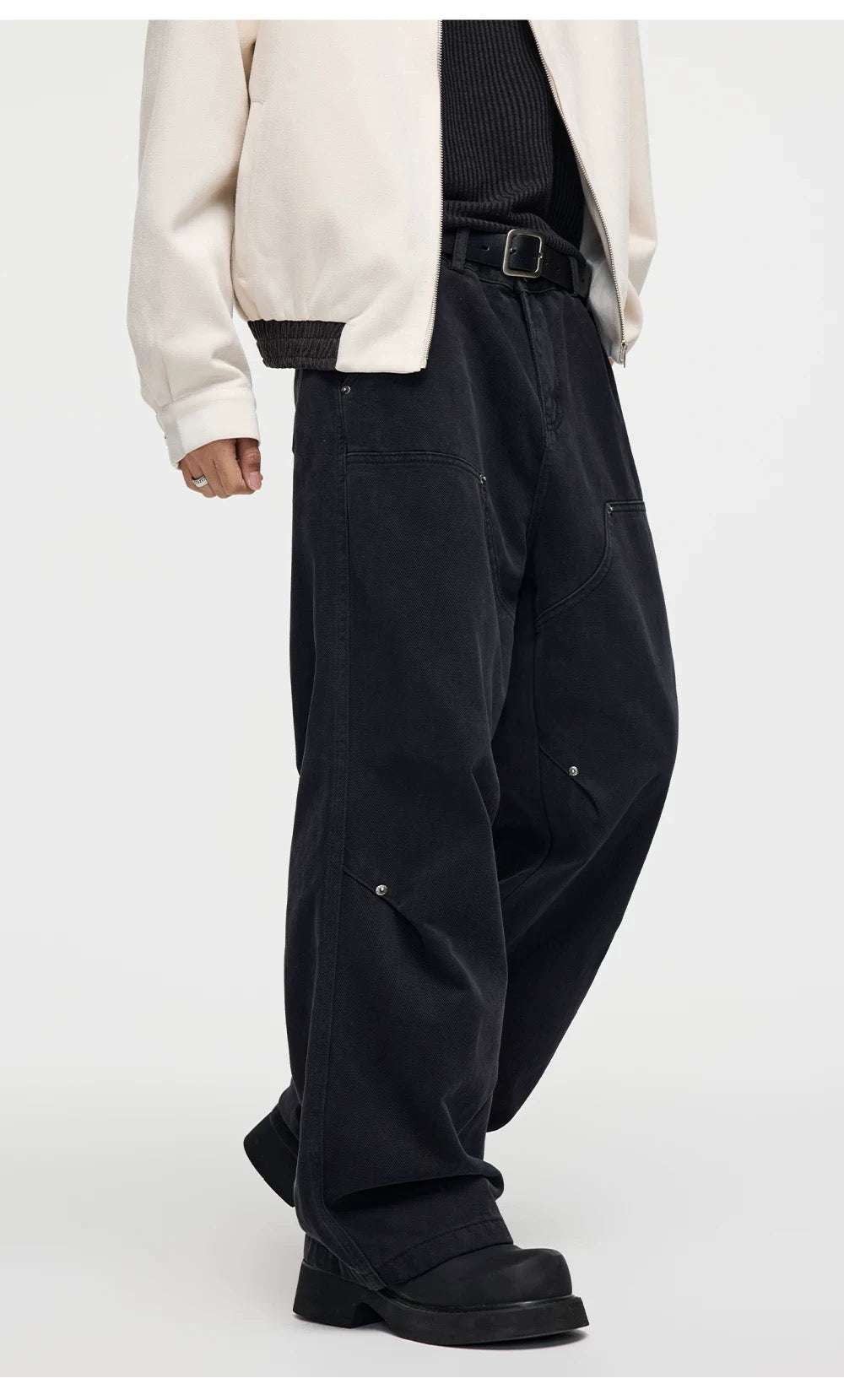 Men’s Vintage American Wide-Leg Denim Jeans B0014