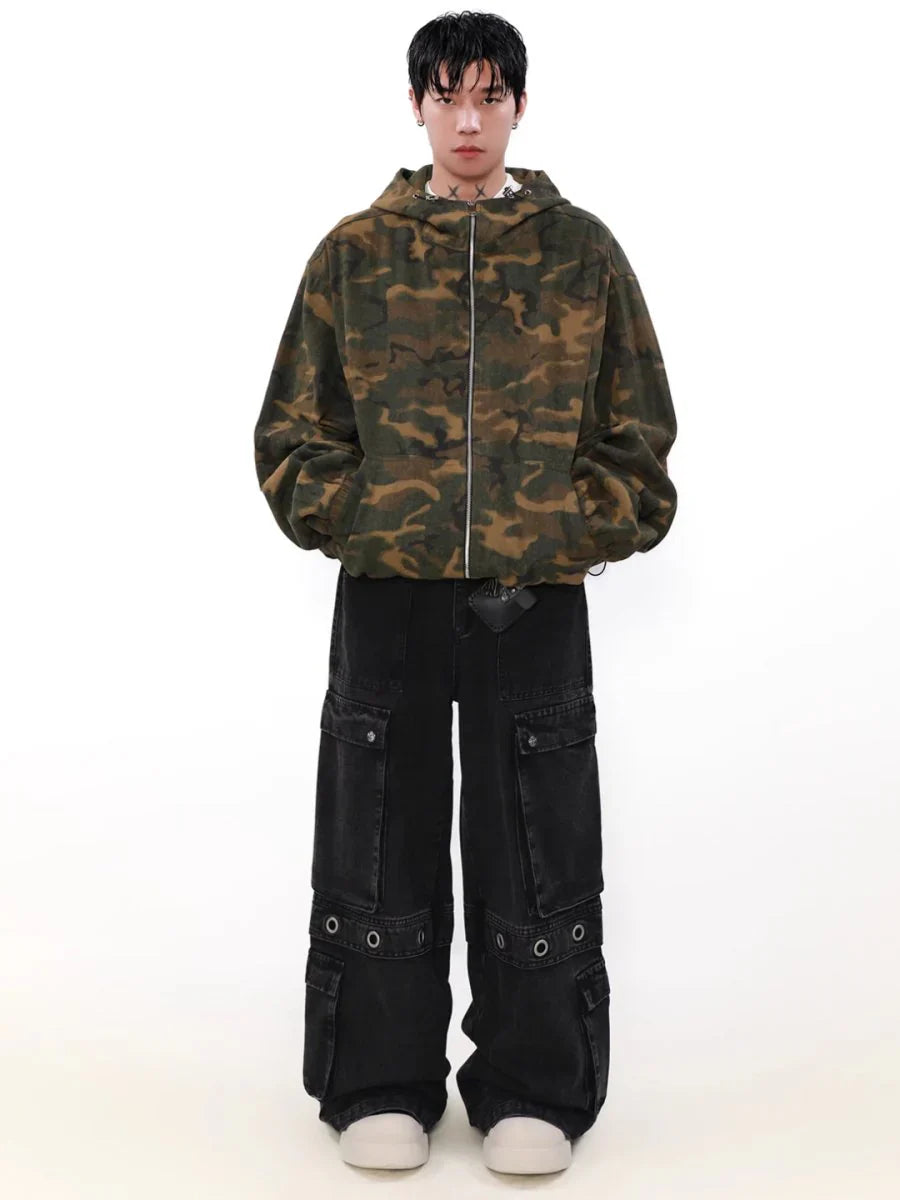 [MRNEARLY] LOOSE ZIPPER HOODED JACKET T0093