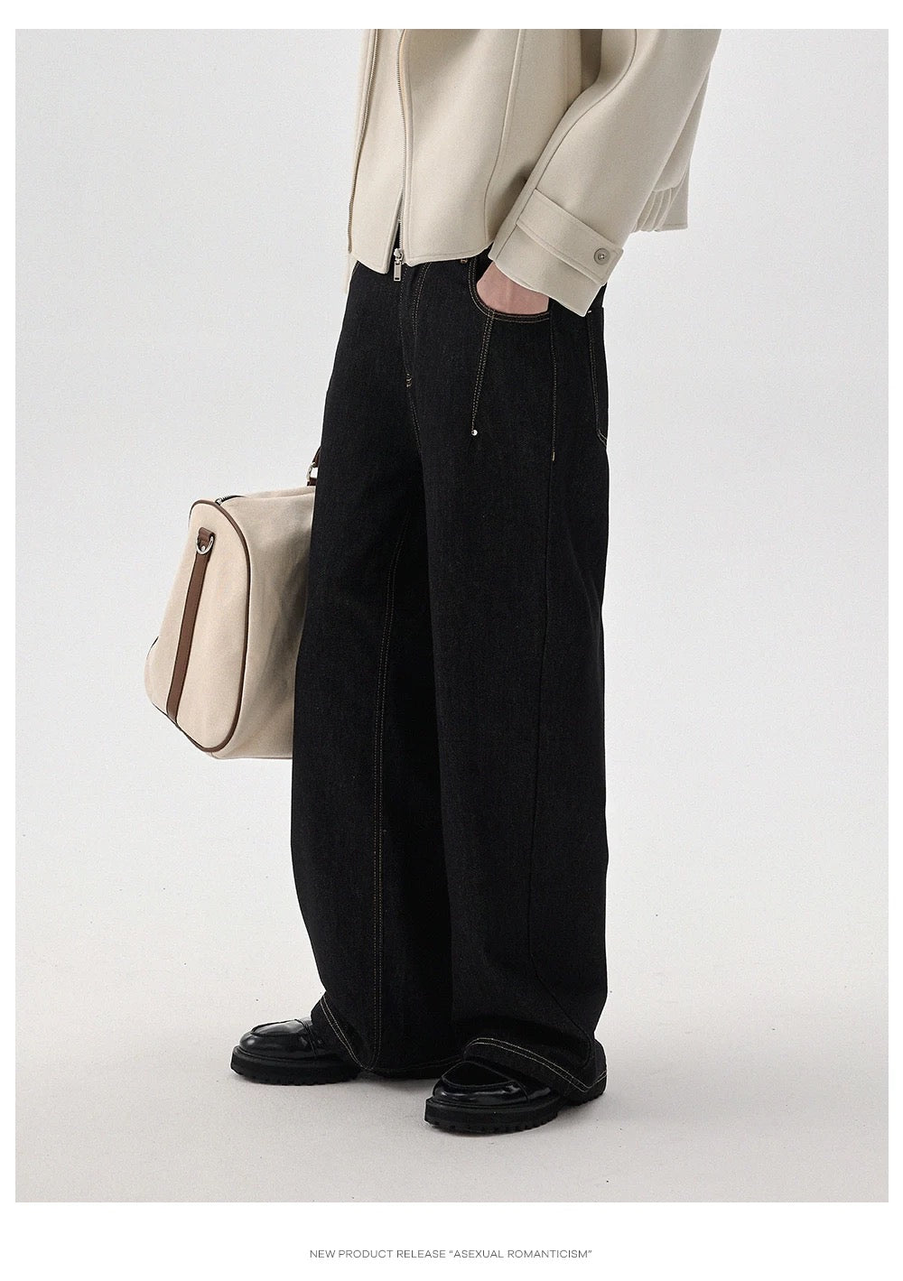 Men’s Vintage American Wide-Leg Denim Jeans B0017