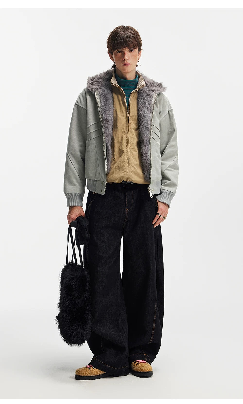 American Vintage Boxy Hooded Padded Jacket – Retro Streetwear Cotton Coat T0226